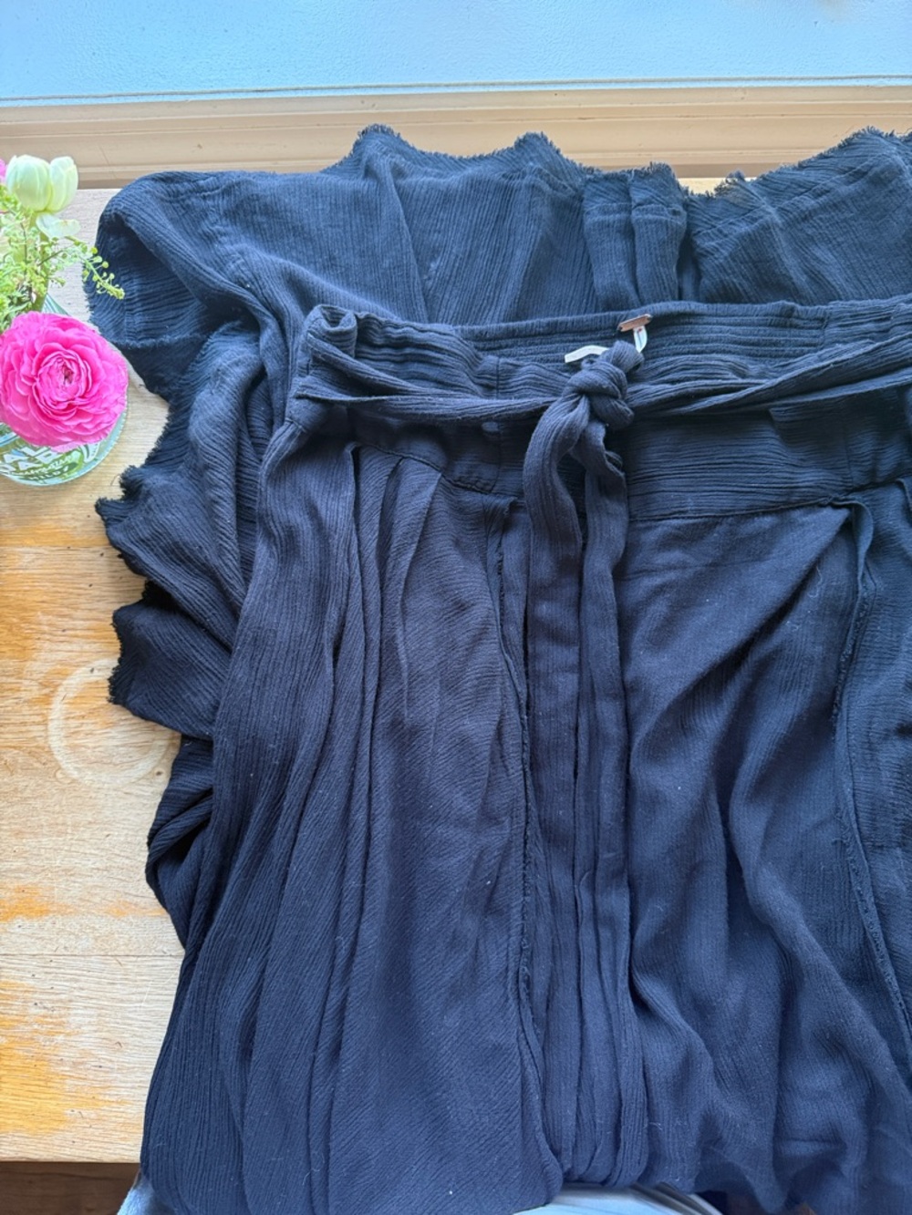 Free People Crinkle black skirt - like new.
